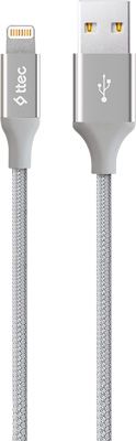Кабель Ttec USB-A - Lightning 120 см Alumi Быстрая зарядка Серебро Оплетка 2DK16G
