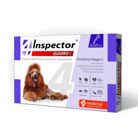 Inspector Inspector Quadro капли от внешних и внутренних паразитов для собак 10-25 кг