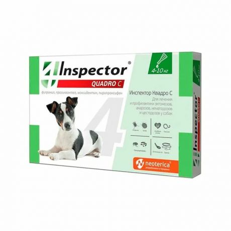 Inspector Inspector Quadro капли от внешних и внутренних паразитов для собак 4-10 кг