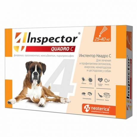 Inspector Inspector Quadro капли от внешних и внутренних паразитов для собак 25-40 кг