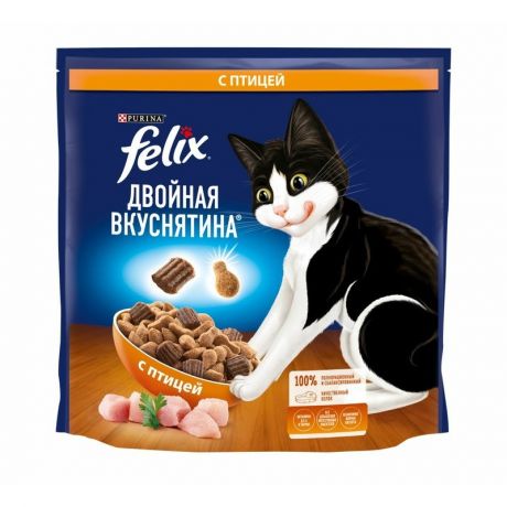 Felix Felix Двойная Вкуснятина сухой корм для кошек, с птицей - 1,3 кг
