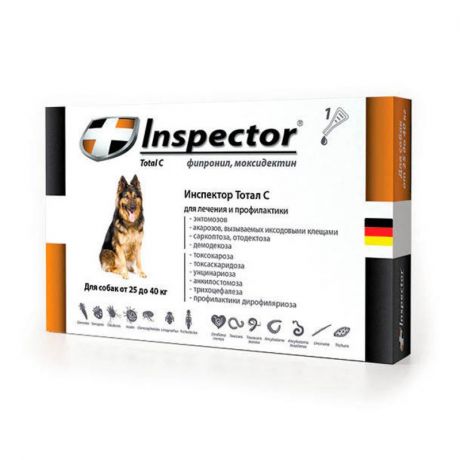 Inspector Inspector капли для собак весом 25-40 кг от наружных и внутренних паразитов 4 мл
