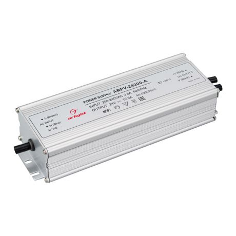 Блок питания для светодиодного светильника Arlight металлический 300 Вт IP67 200-240/24 В (023070)