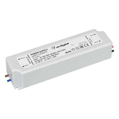 Блок питания для светодиодного светильника Arlight пластиковый 75 Вт IP67 100-240/24 В (012016)