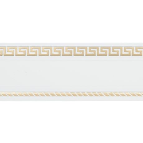 Бленда 68 мм для пластмассового карниза Тесей 350 см белый с золотом