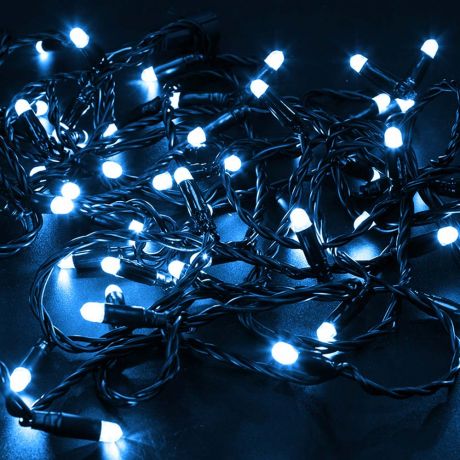 Гирлянда светодиодная Neon-Night Нить 100 LED свечение синее 10 м уличная (305-273)