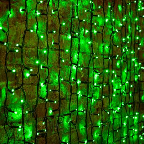 Гирлянда светодиодная Neon-Night Дождь 360 LED свечение зелёное 2х1,5 м уличная (237-124)