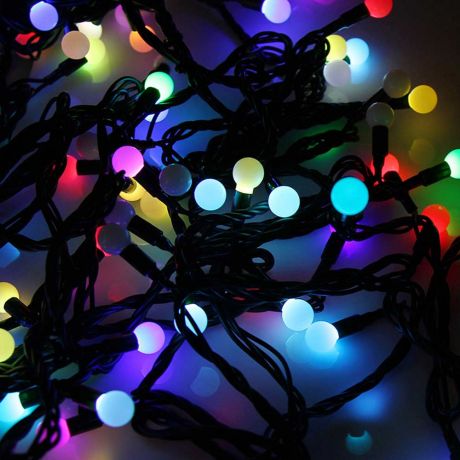 Гирлянда светодиодная Neon-Night Мультишарики 200 LED свечение RGB d1,3 см 20 м уличная (303-509-1)