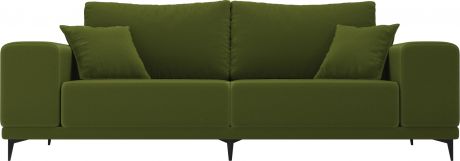 Прямой диван «Льюес» Зеленый, Микровельвет
