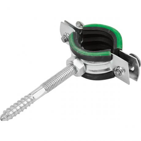 Хомут для труб Mayer 3/4" ø25-28 мм со шпилькой 8x70 и дюбелем гайка M8