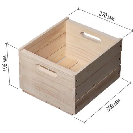 Ящик для хранения 27x19.8x30 см дерево цвет бежевый