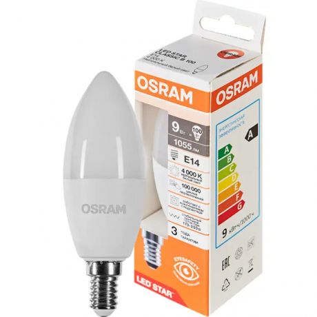 Лампа светодиодная Osram E14 9 Вт/840 нейтральный белый свет