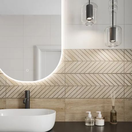 Настенная плитка Cracia Ceramica Shine 03 25x60 см 1.2 м² цвет бежевый