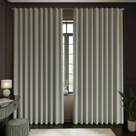 Комплект штор на ленте Джулия 150x250 см цвет серый 2 шт