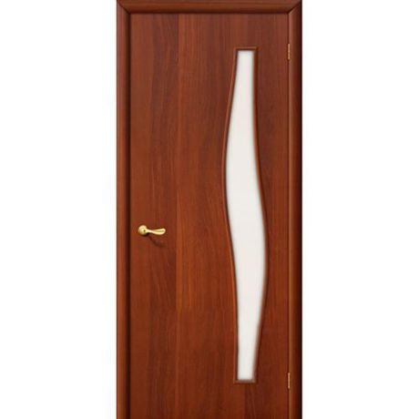 Дверь межкомнатная ламинированная, коллекция 10, 6С, 1900х550х40 мм., остекленная, СТ-Сатинато, ИталОрех (Л-11)