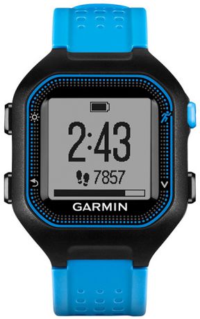 Garmin Умные часы для бега Forerunner 25, Large - Black/Blue HRM1 (пульсометр) (010-01353-51)