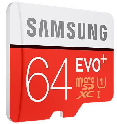 Карта памяти Samsung microSDHC EVO PLUS 64Gb +SD adapter