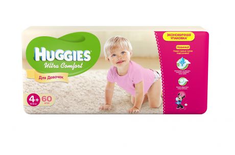 Huggies Ultra Comfort Mega 4+ для девочек