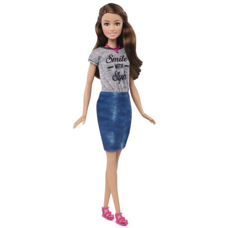 Barbie Шатенка в синей юбке
