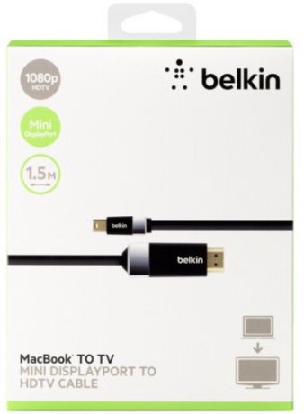 Belkin Mini Displayport to HDMI 1.5м (F2CD055bf1.5M) - переходник с Mini DisplayPort на HDMI (Black)