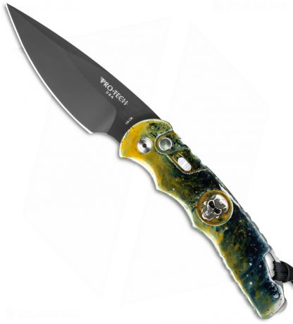 PRO-TECH TR-4 (PR/TR-4 MA Splash Skull) - полуавтоматический складной нож (Green/Yellow)