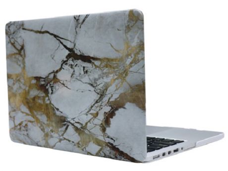 Чехол-накладка пластиковая i-Blason для Macbook Pro Retina 15 (White/Gold Marble)