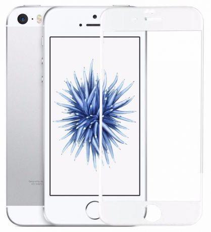 Стекло для iPhone 5/5S/SE Premium Tempered Glass (c белой рамкой)