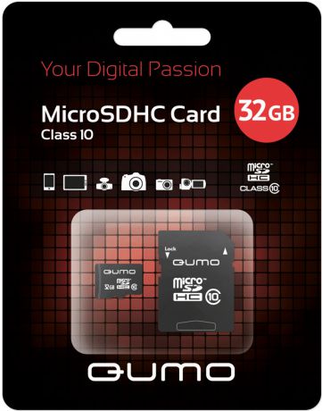 Qumo MicroSDHC 32Gb Class 10 Black