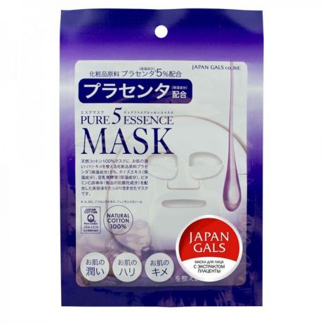 Japan Gals Pure5 Essential Маска с плацентой 1 шт