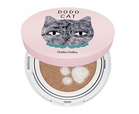 Holika Holika Dodo Cat Компактное кремовое тональное средство Glow Cushion BB "Домосед" 23 (натуральный беж.)