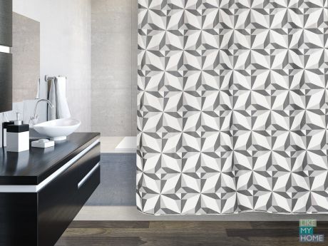 WESS Занавеска (штора) для ванной комнаты тканевая 180x200 см Triangulo WESS