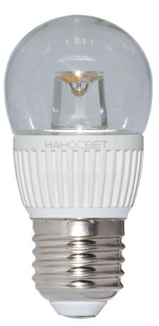 Лампа светодиодная E27 5W 4000K шар прозрачный LC-P45CL-5/E27/840 L126