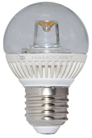 Лампа светодиодная E27 5W 2700K шар прозрачный LC-GCL-5/E27/827 L141