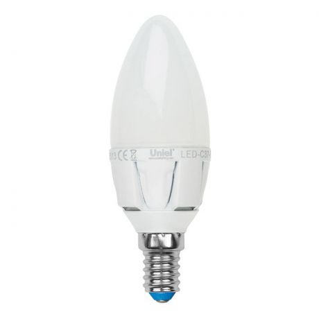 Лампа светодиодная (UL-00000768) E14 7W 3000K свеча матовая LED-C37-7W/WW/E14/FR PLP01WH