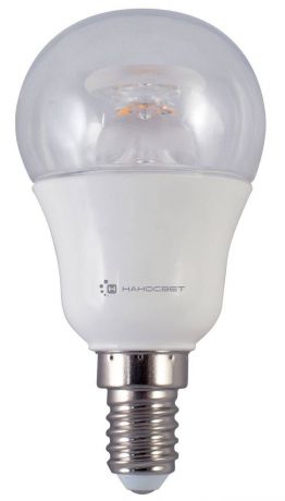 Лампа светодиодная E14 7,5W 4000K груша прозрачная LC-P45CL-7.5/E14/840 L209