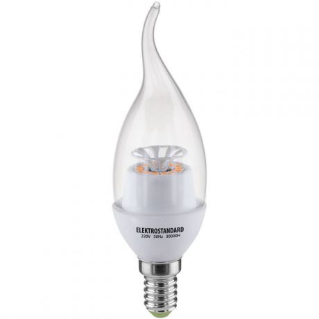 Лампа светодиодная 14SMD CR E14 4W 4200K свеча на ветру прозрачная 4690389054679