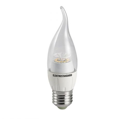 Лампа светодиодная 12SMD CR E27 6W 4200K свеча на ветру прозрачная 4690389054730