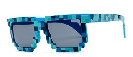 Пиксельные очки в стиле «Minecraft» (синие)