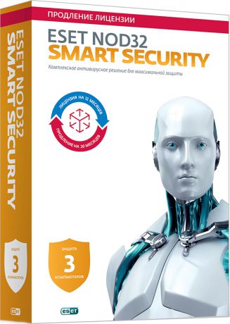 ESET NOD32 Smart Security. Продление (3 ПК, 1 год) (Цифровая версия)