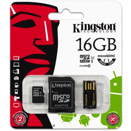 Kingston Kingston Multi Kit / Mobility Kit microSDHC, 16Гб, Class 10
