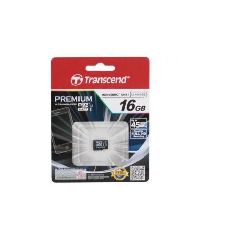 Transcend Transcend TS16GUSDCU1 microSDHC, 16Гб, Class 10