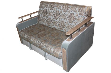 Диван-кровать "Аккордеон" с мдф накладками средний комлпект готовый дизайн от поставщика в тканях адель 68 и амели 16
