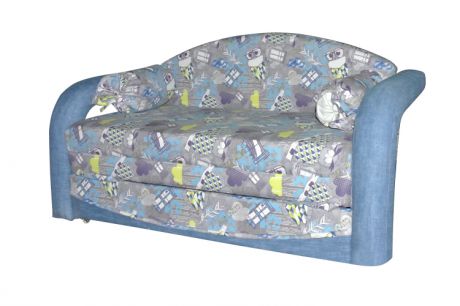 Детский диван "Димочка" в наличии в ткани канвас филин деним и холст деним