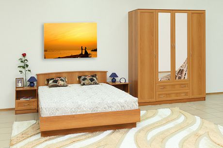 Спальня "Светлана-М8" готовый дизайн от поставщика в цвете вишня оксфорд