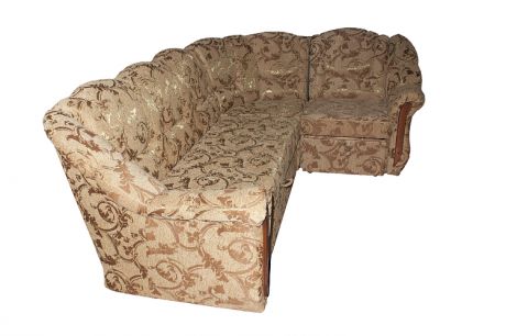 Угловой диван "Виктория" в наличии в ткани беж людовик цветы