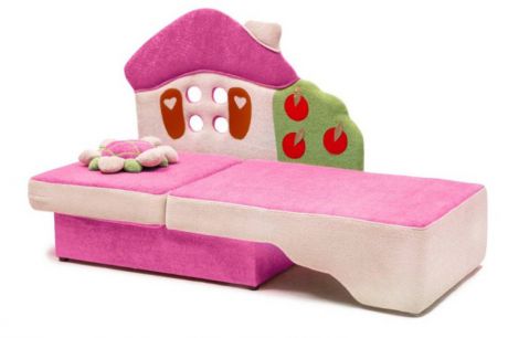 Детский диван "Розовый домик"
