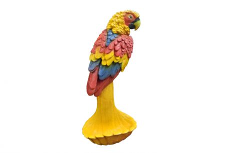 Садовая фигура "Настенный попугай-поилка желтый 12-118"