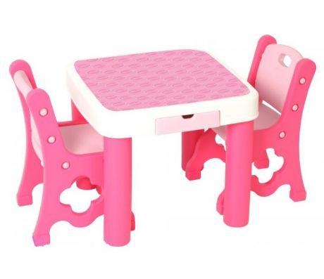 Стол и два стула "TB-9945" розовый комплект
