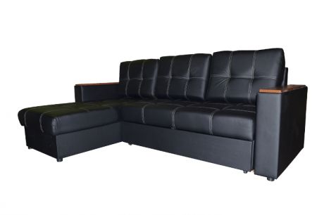 Угловой диван "Атлант-А" в наличии в обивке черный матовый