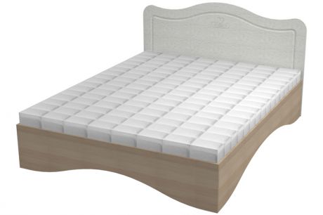 Кровать двухспальная "Купидон"  в цвете корпус белый-спинка патина
